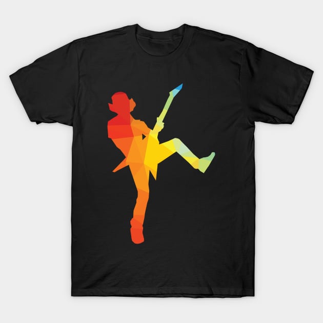 Rainbow vectors Guitarist!! Rock on! T-Shirt by kaliyuga